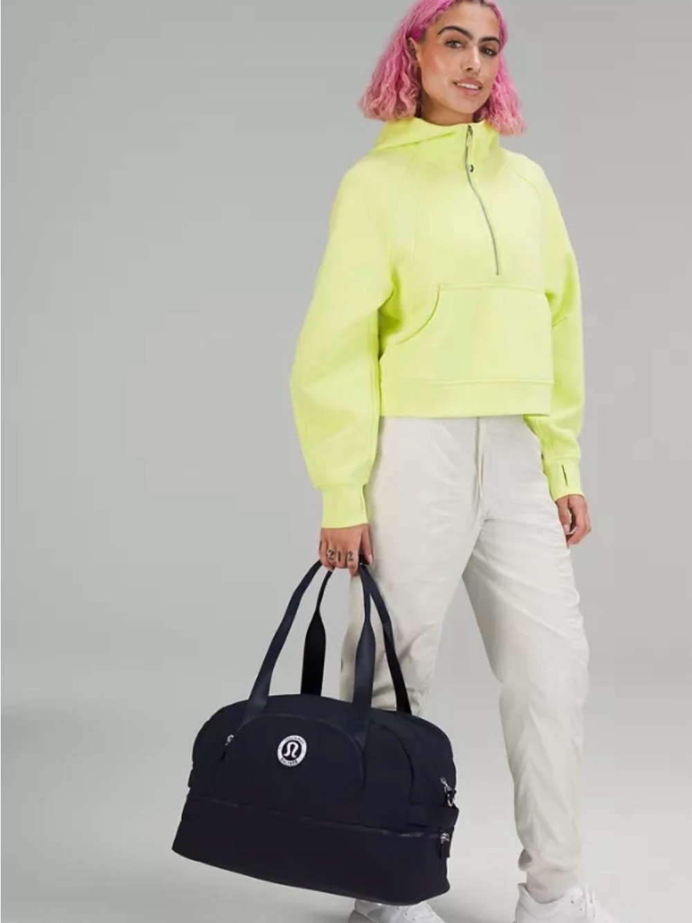 lululemon City Adventurer Duffle Bag 29L Club Patch Navy and White for Travel - Picture 2 of 6